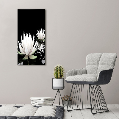 Cuadro decorativo en acrílico brillante vertical flor de loto