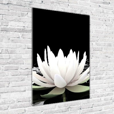 Cuadro decorativo en acrílico brillante vertical flor de loto