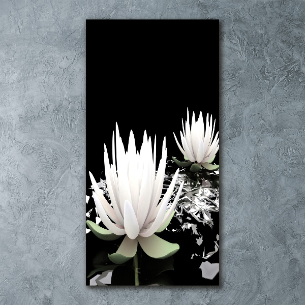 Cuadro decorativo en acrílico brillante vertical flor de loto