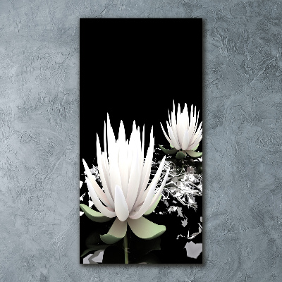 Cuadro decorativo en acrílico brillante vertical flor de loto
