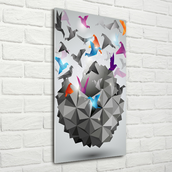 Cuadro de metacrilato moderno efecto cristal vertical Libertad de papel