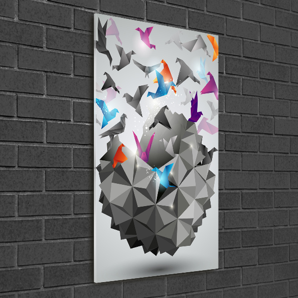 Cuadro de metacrilato moderno efecto cristal vertical Libertad de papel