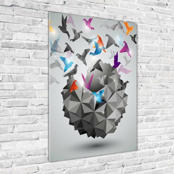 Cuadro de metacrilato moderno efecto cristal vertical Libertad de papel