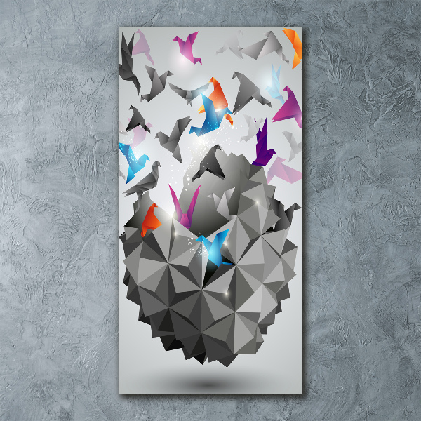 Cuadro de metacrilato moderno efecto cristal vertical Libertad de papel