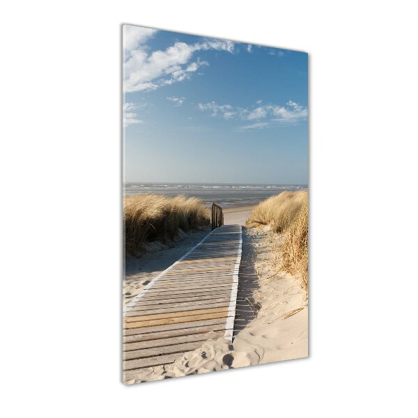 Cuadro decorativo en acrílico brillante vertical Camino a la playa