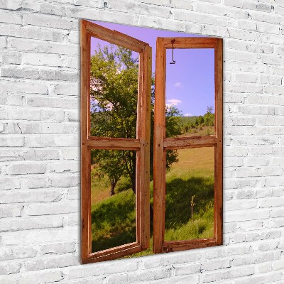 Impresión en metacrilato de alta calidad vertical El paisaje fuera de la ventana