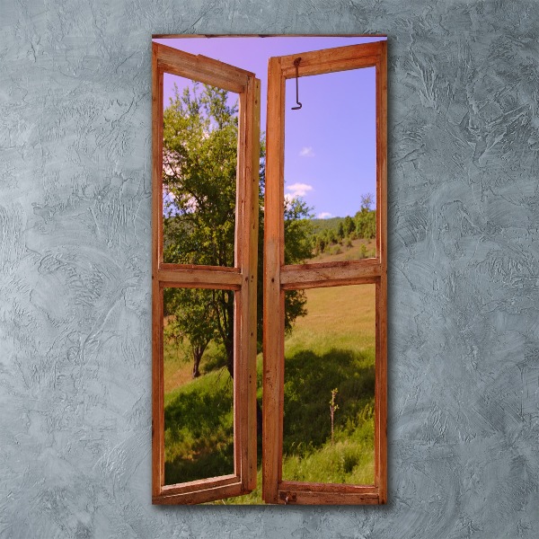 Impresión en metacrilato de alta calidad vertical El paisaje fuera de la ventana