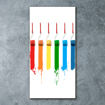 Cuadro de metacrilato moderno efecto cristal vertical Rodillos de pintura