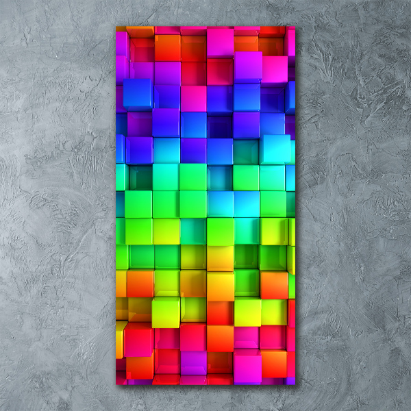 Cuadro decorativo en acrílico brillante vertical Cajas de colores