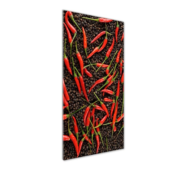 Cuadro decorativo en acrílico brillante vertical chiles