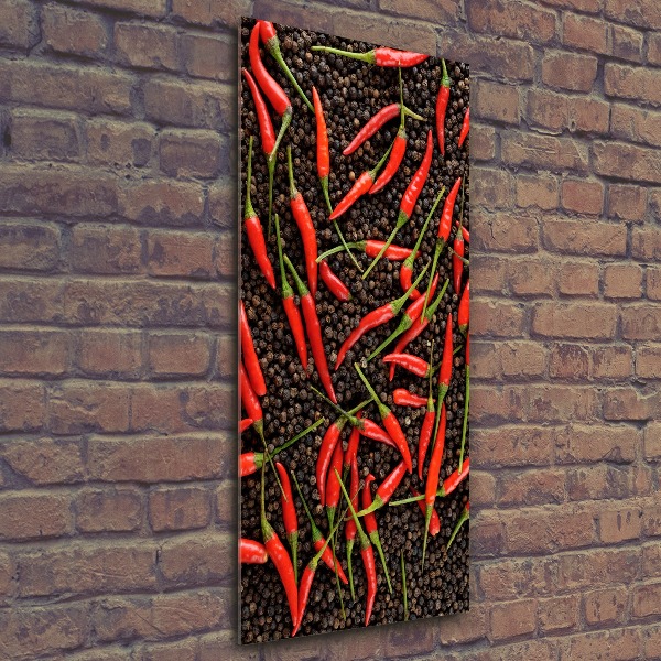 Cuadro decorativo en acrílico brillante vertical chiles