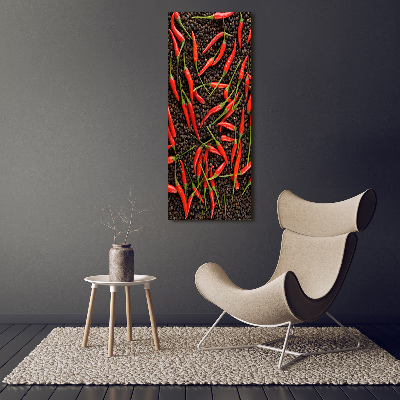 Cuadro decorativo en acrílico brillante vertical chiles