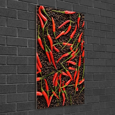 Cuadro decorativo en acrílico brillante vertical chiles