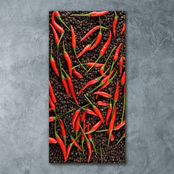 Cuadro decorativo en acrílico brillante vertical chiles