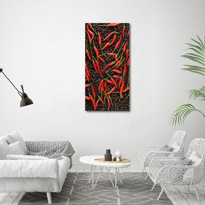 Cuadro decorativo en acrílico brillante vertical chiles