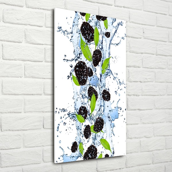 Cuadro decorativo en acrílico brillante vertical Moras y agua