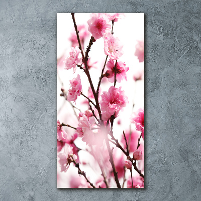 Cuadro de metacrilato vertical flores de ciruelo
