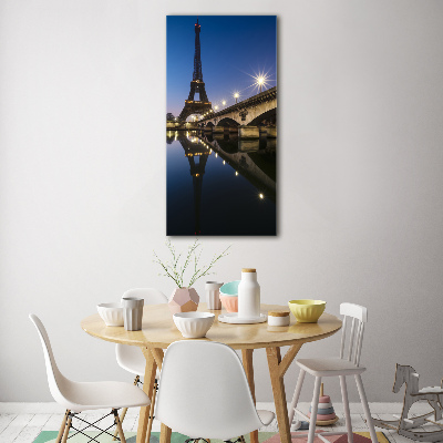 Cuadro decorativo en acrílico brillante vertical Torre Eiffel de París