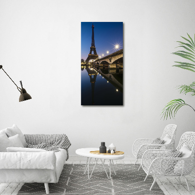 Cuadro decorativo en acrílico brillante vertical Torre Eiffel de París