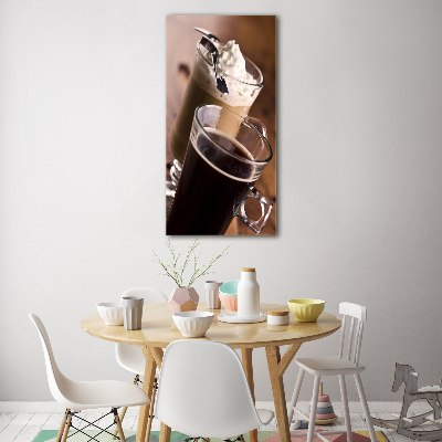 Cuadro de metacrilato moderno efecto cristal vertical Café frappé