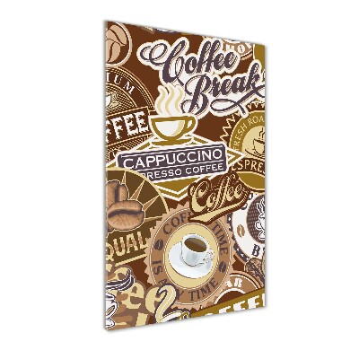 Cuadro de metacrilato moderno efecto cristal vertical Cafetería