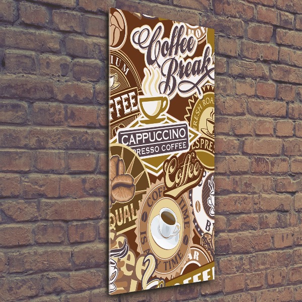 Cuadro de metacrilato moderno efecto cristal vertical Cafetería