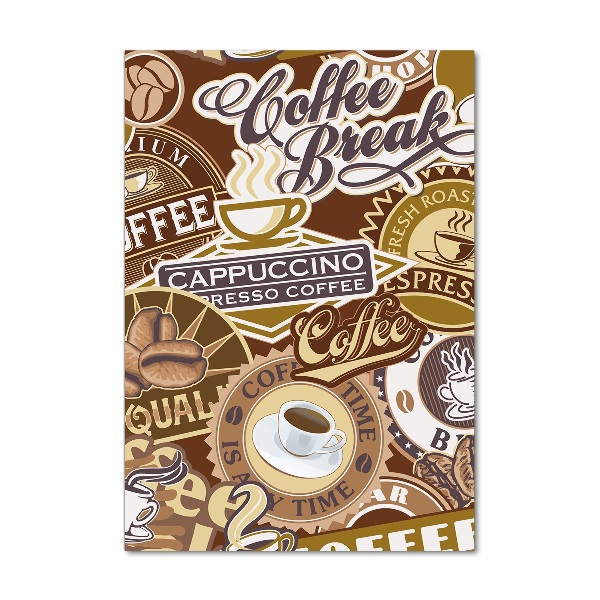 Cuadro de metacrilato moderno efecto cristal vertical Cafetería