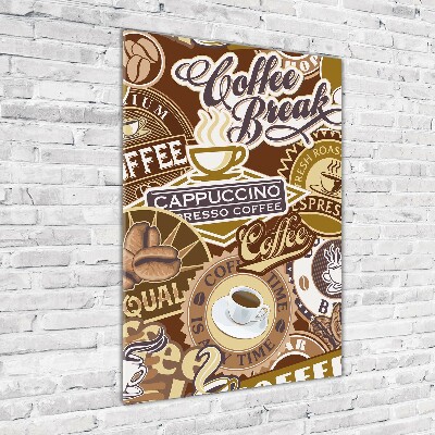 Cuadro de metacrilato moderno efecto cristal vertical Cafetería