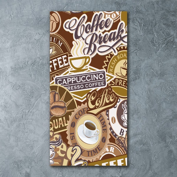 Cuadro de metacrilato moderno efecto cristal vertical Cafetería