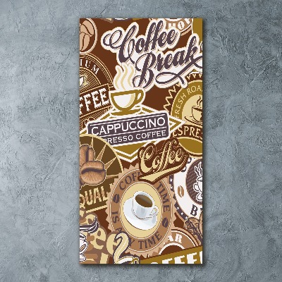 Cuadro de metacrilato moderno efecto cristal vertical Cafetería