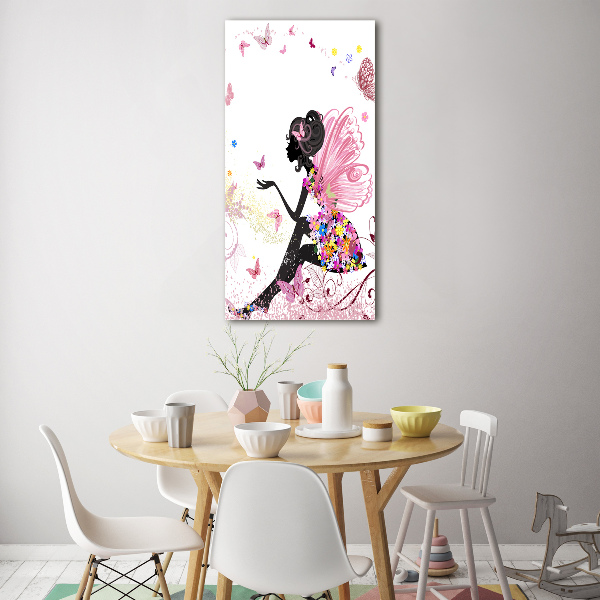 Cuadro de metacrilato moderno efecto cristal vertical Hada buena