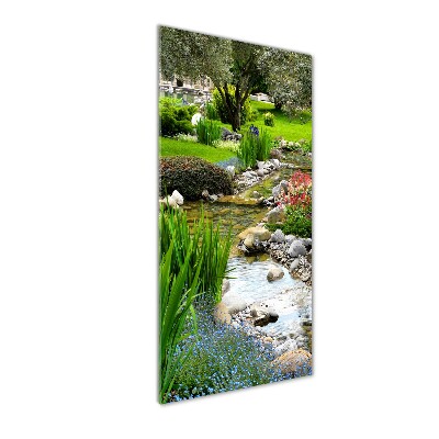 Cuadro decorativo en acrílico brillante vertical Jardín asiático
