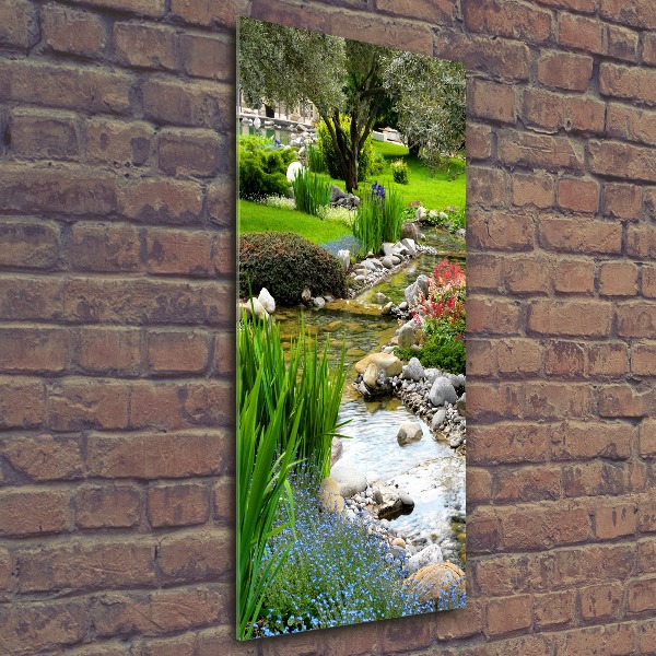 Cuadro decorativo en acrílico brillante vertical Jardín asiático
