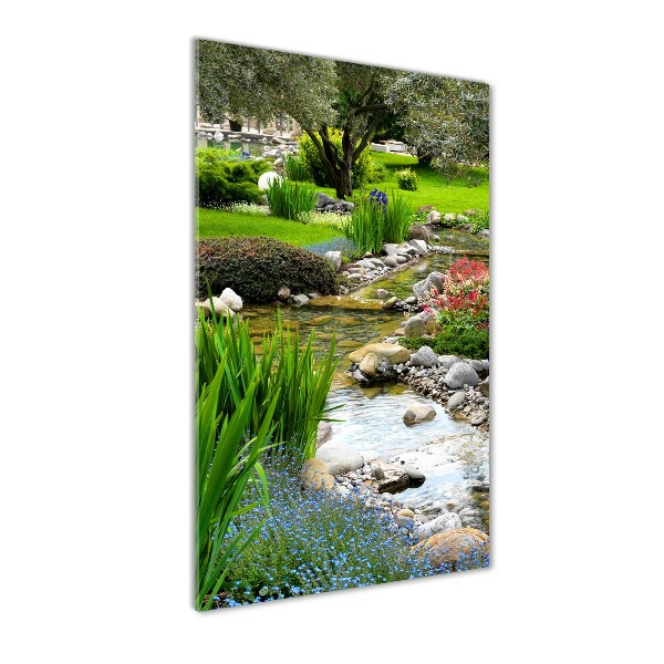Cuadro decorativo en acrílico brillante vertical Jardín asiático