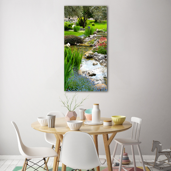 Cuadro decorativo en acrílico brillante vertical Jardín asiático