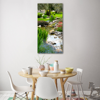 Cuadro decorativo en acrílico brillante vertical Jardín asiático