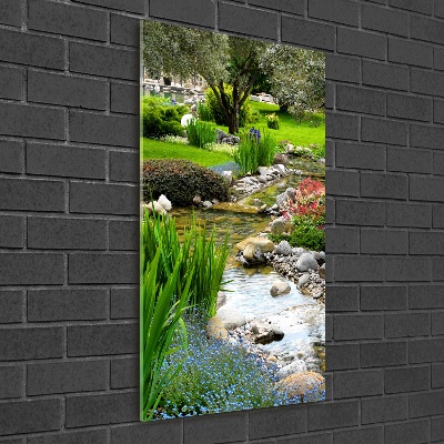 Cuadro decorativo en acrílico brillante vertical Jardín asiático