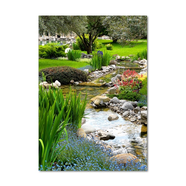 Cuadro decorativo en acrílico brillante vertical Jardín asiático