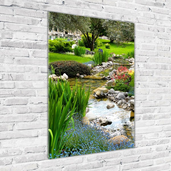 Cuadro decorativo en acrílico brillante vertical Jardín asiático