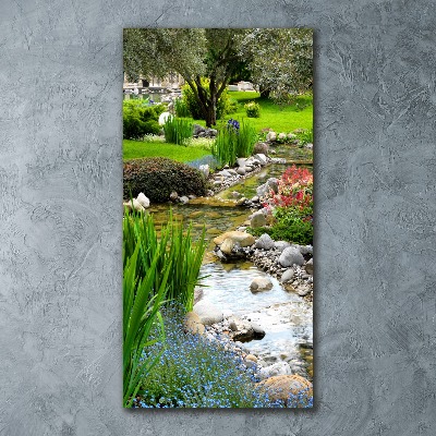 Cuadro decorativo en acrílico brillante vertical Jardín asiático