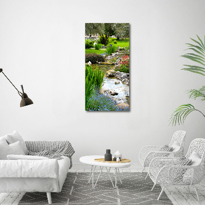 Cuadro decorativo en acrílico brillante vertical Jardín asiático