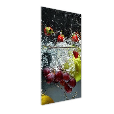 Cuadro decorativo en acrílico brillante vertical Frutas bajo el agua