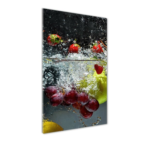 Cuadro decorativo en acrílico brillante vertical Frutas bajo el agua