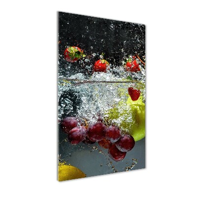 Cuadro decorativo en acrílico brillante vertical Frutas bajo el agua