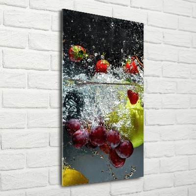 Cuadro decorativo en acrílico brillante vertical Frutas bajo el agua