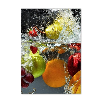 Cuadro decorativo en acrílico brillante vertical Frutas bajo el agua