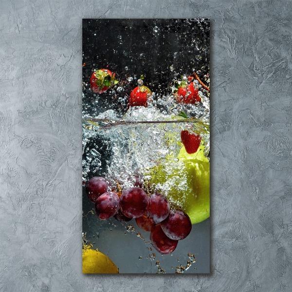 Cuadro decorativo en acrílico brillante vertical Frutas bajo el agua