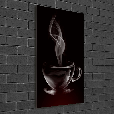 Cuadro de metacrilato moderno efecto cristal vertical Café aromático