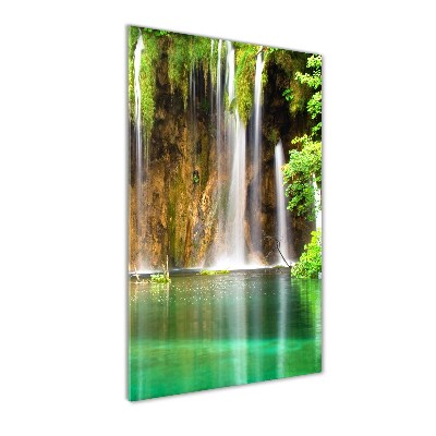 Cuadro de metacrilato moderno efecto cristal vertical Lagos de Plitvice