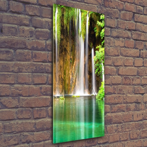 Cuadro de metacrilato moderno efecto cristal vertical Lagos de Plitvice